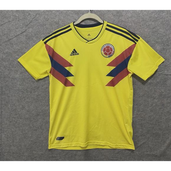 Adidas Federacion Columbiana de Futbol Jersey Mens Sz L‎ Yellow Short Sleeve - Picture 1 of 9